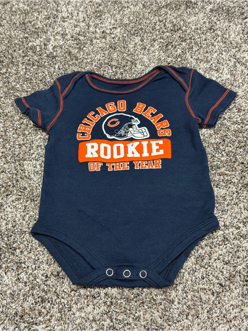 NFL Chicago Bears Navy and Orange "Rookie of the Year" Baby One-Piece